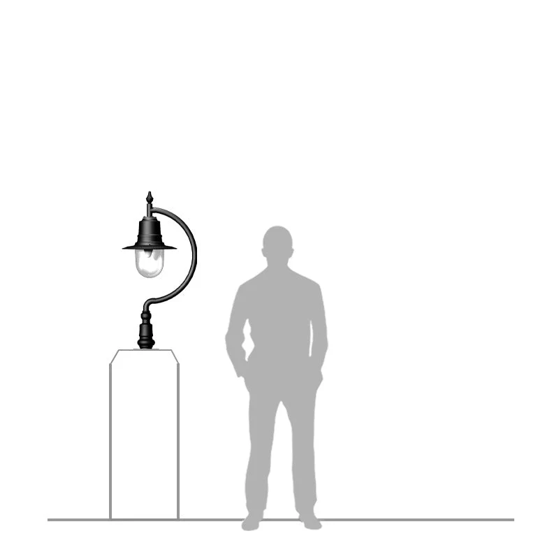 Upfield 1Lt Teardrop Narrow Pier Light - Cast Iron/Copper - Image 2