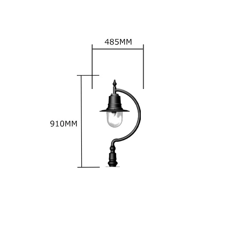 Upfield 1Lt Teardrop Narrow Pier Light - Cast Iron/Copper - Image 3