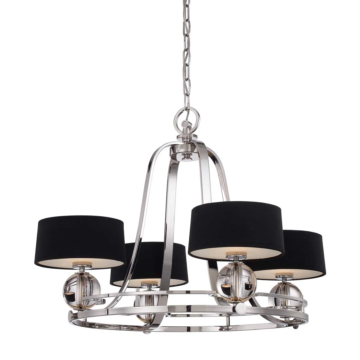 Uptown Gotham 4Lt Multi-Arm Pendant - Brass/Silver - Image 2
