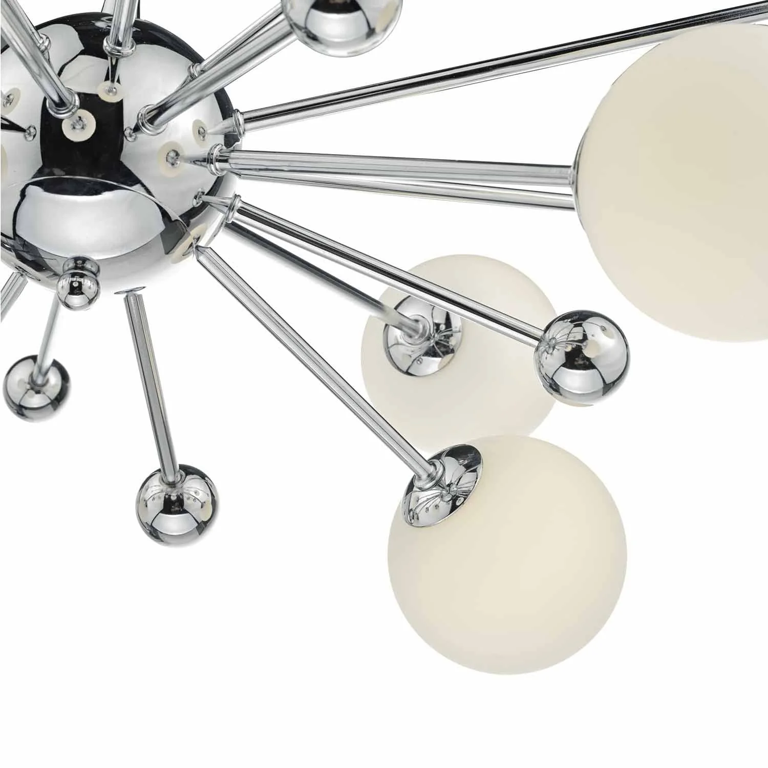 Ursa 10Lt Centre Ceiling Light - Gold/Polished Chrome & Opal Glass - Image 2