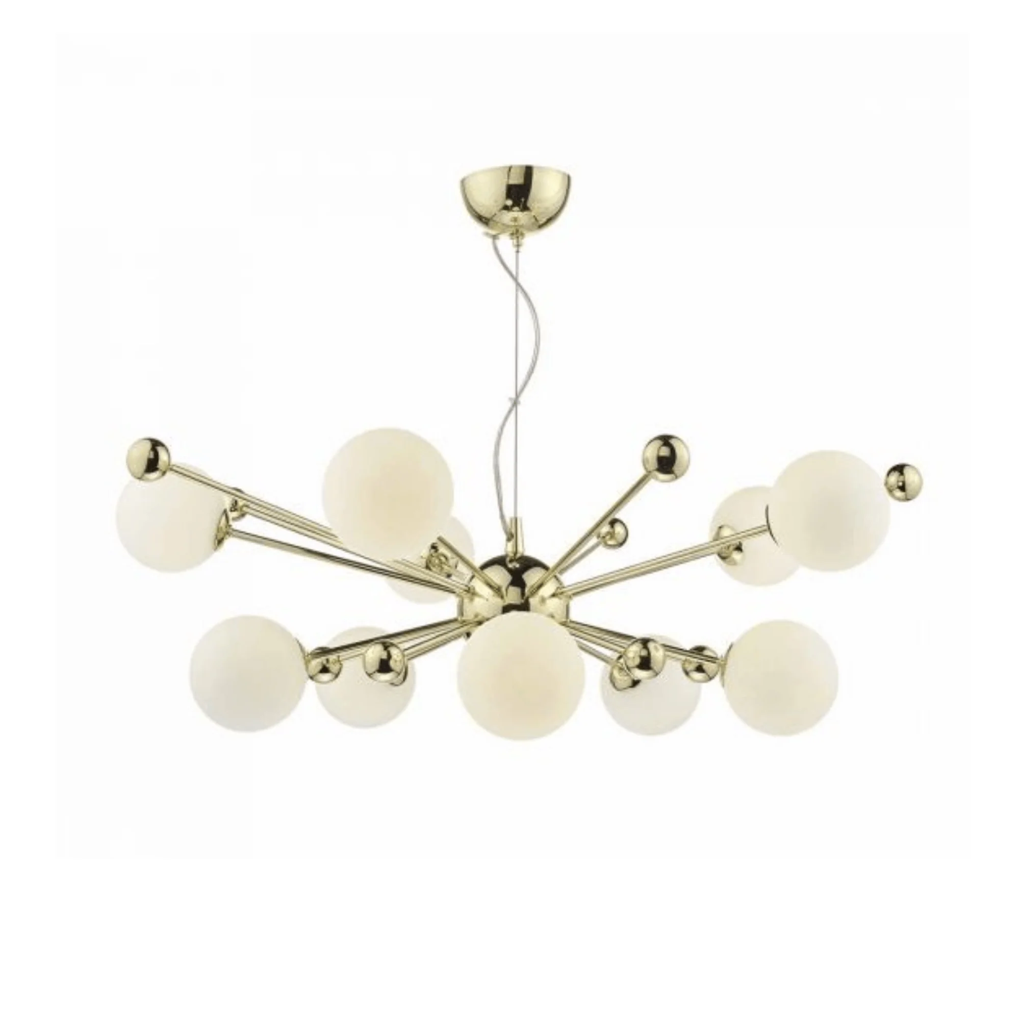 Ursa 10Lt Centre Ceiling Light - Gold/Polished Chrome & Opal Glass - Image 4