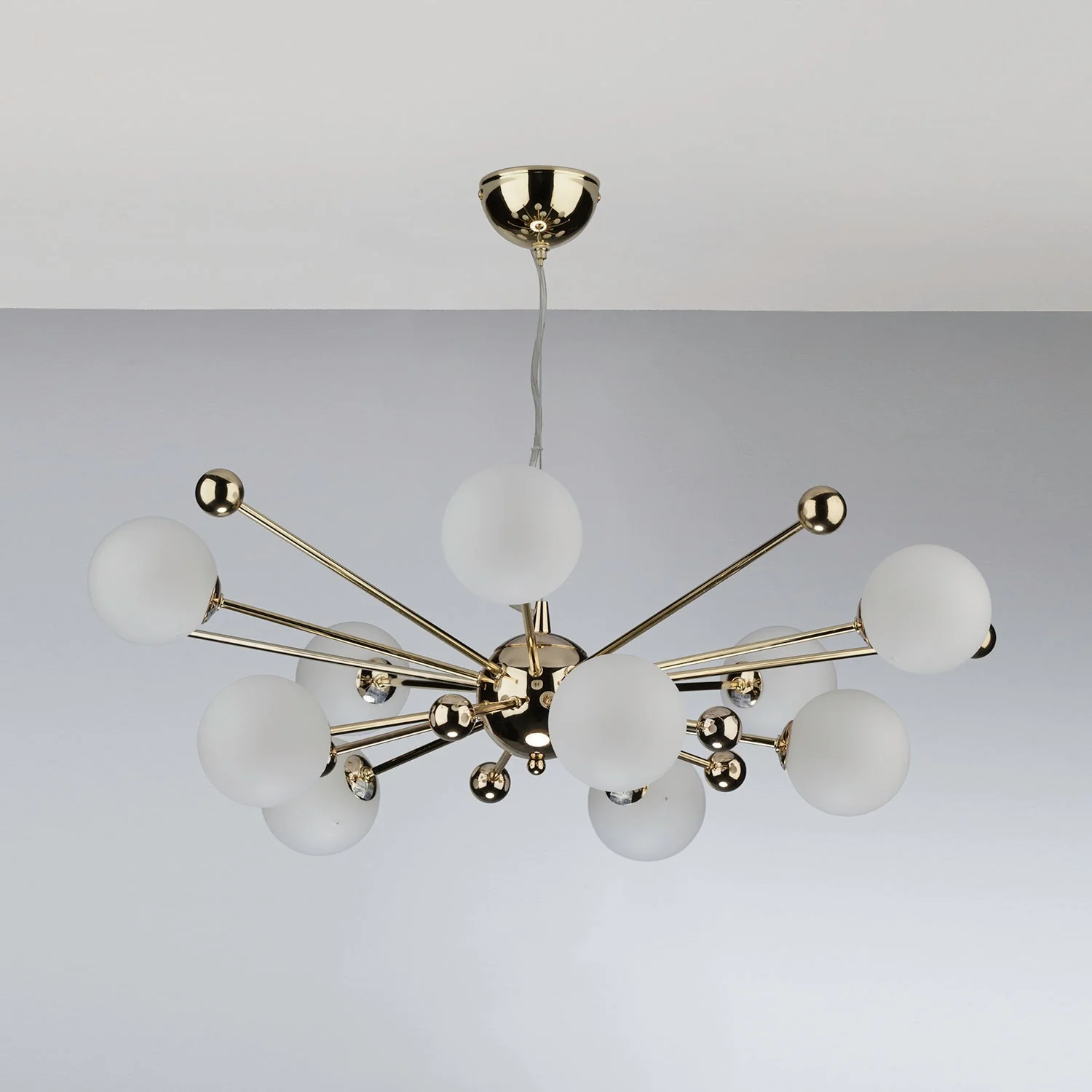 Ursa 10Lt Centre Ceiling Light - Gold/Polished Chrome & Opal Glass - Image 5