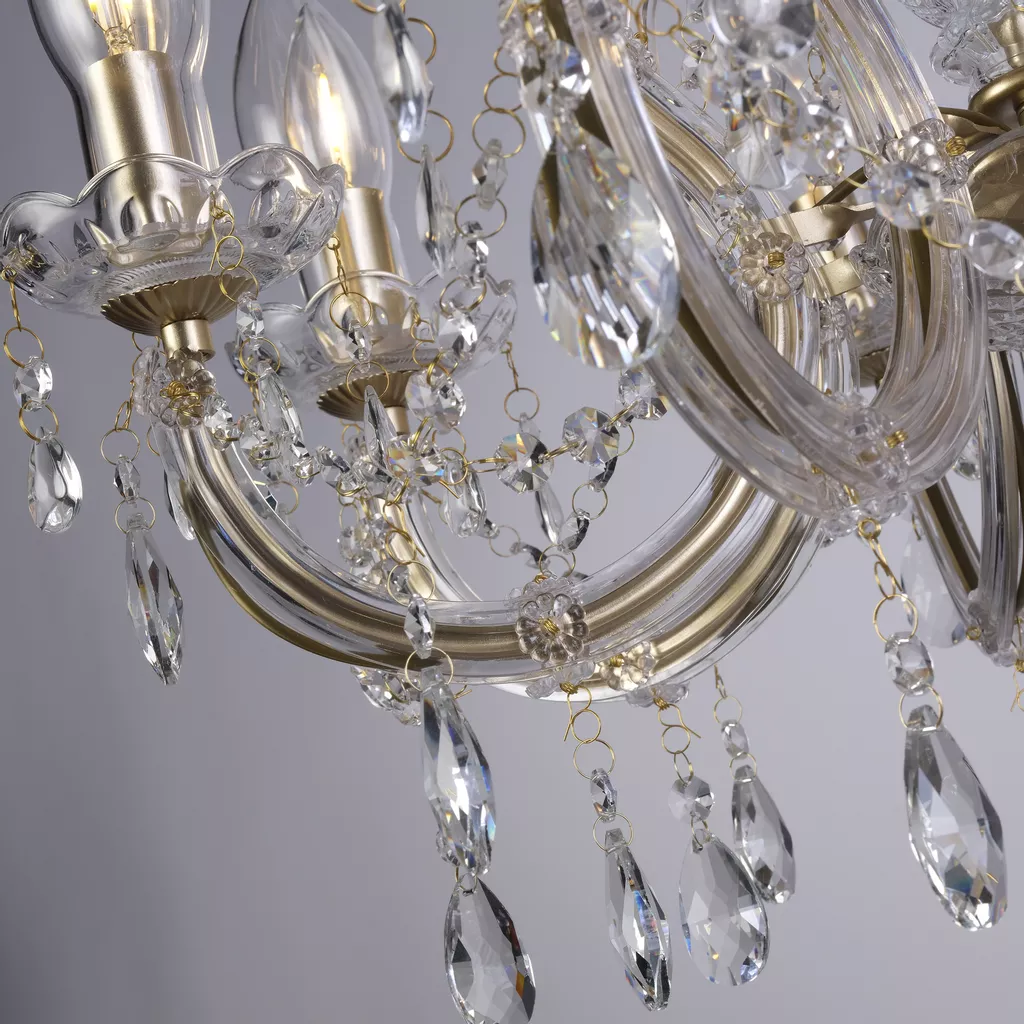 Utah Outdoor 8Lt Pendant - Gold & Crystal - Image 2