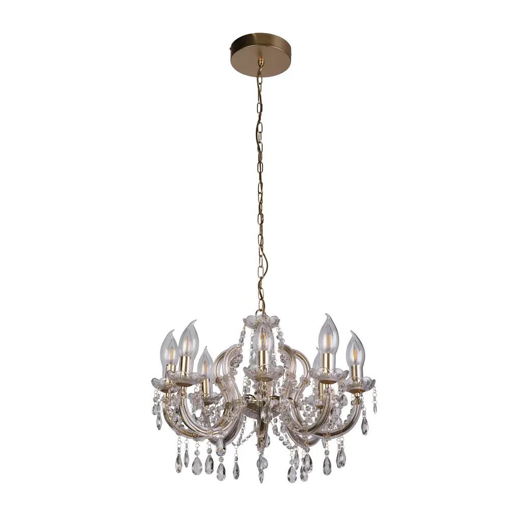 Utah Outdoor 8Lt Pendant - Gold & Crystal - Image 3