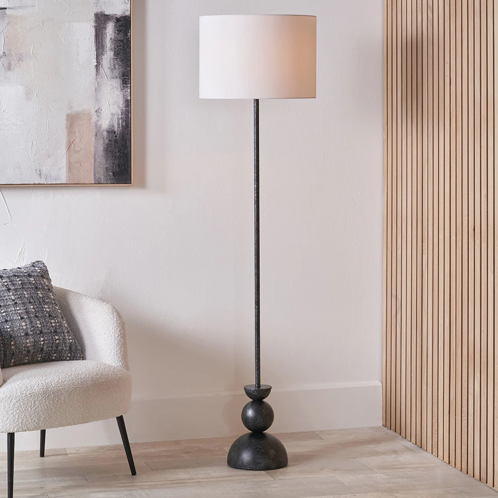 Vala Graphite Metal Ball Floor Lamp - Image 2