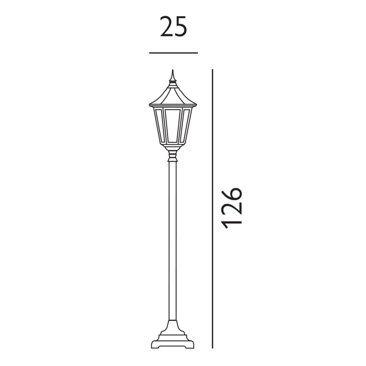 Valencia 1/2/3Lt Head Lamp Post - Black IP54  E27 - Image 15