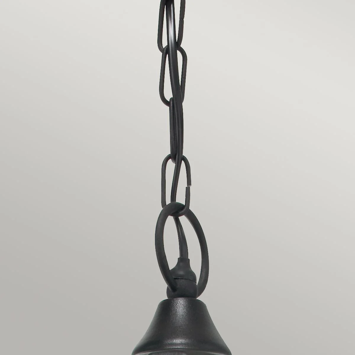 Valencia 1 Light Medium/Large Chain Lantern - Black IP54 E27 - Image 3