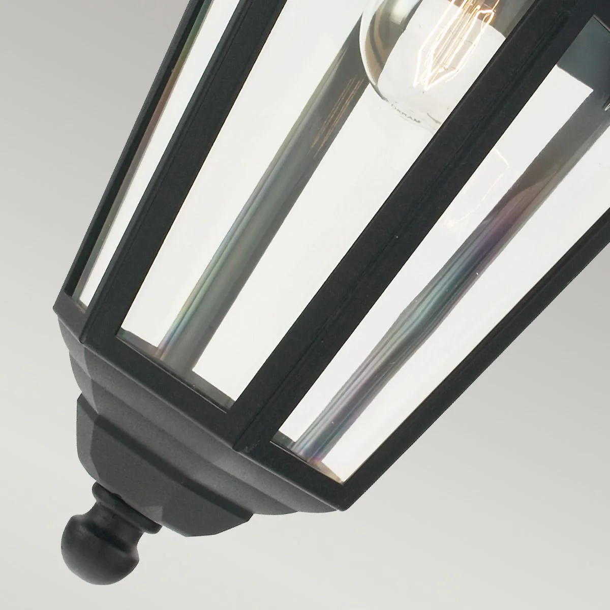 Valencia 1 Light Medium/Large Chain Lantern - Black IP54 E27 - Image 5