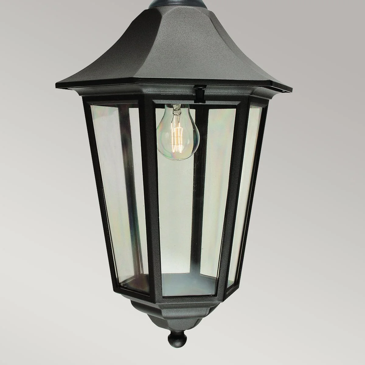Valencia 1 Light Medium/Large Chain Lantern - Black IP54 E27 - Image 8