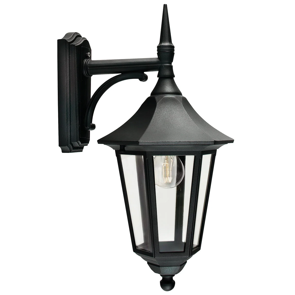 Valencia 1 Light Medium/Large Down/Up Lantern - Black Finish - Image 2