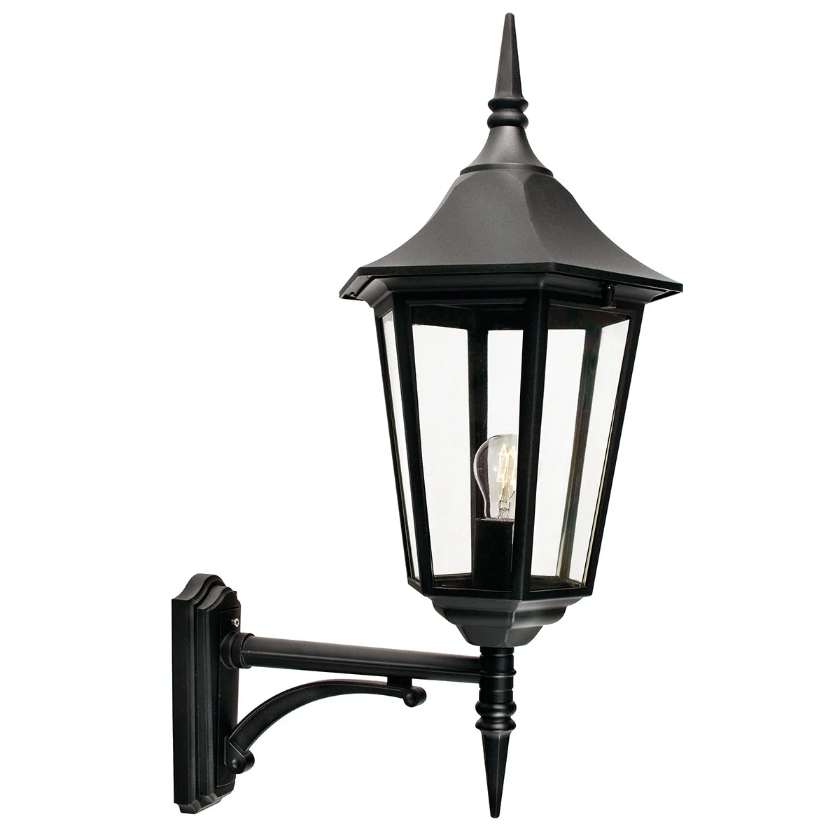 Valencia 1 Light Medium/Large Down/Up Lantern - Black Finish - Image 3