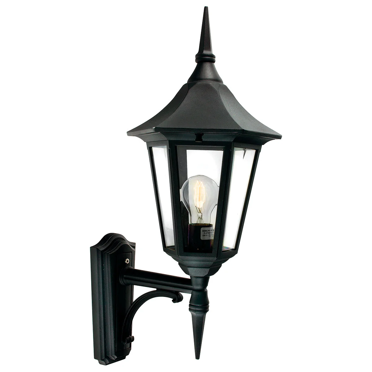 Valencia 1 Light Medium/Large Down/Up Lantern - Black Finish - Image 4