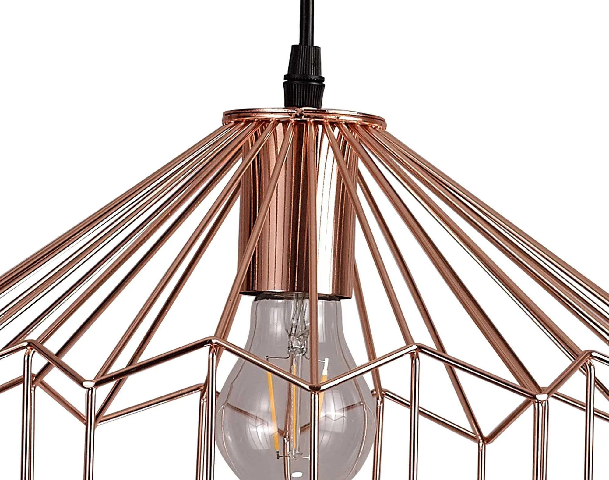 Valencia Medium/Large Pendant, 1 x E27, Antique Copper & Black IP20 - Image 5