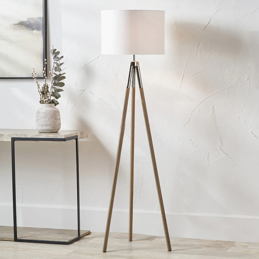 Vali Wood Grain Tripod Floor Lamp - Image 4