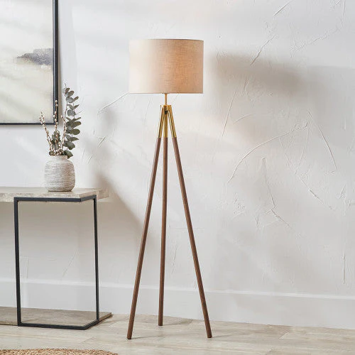 Vali Wood Grain Tripod Floor Lamp - Image 5