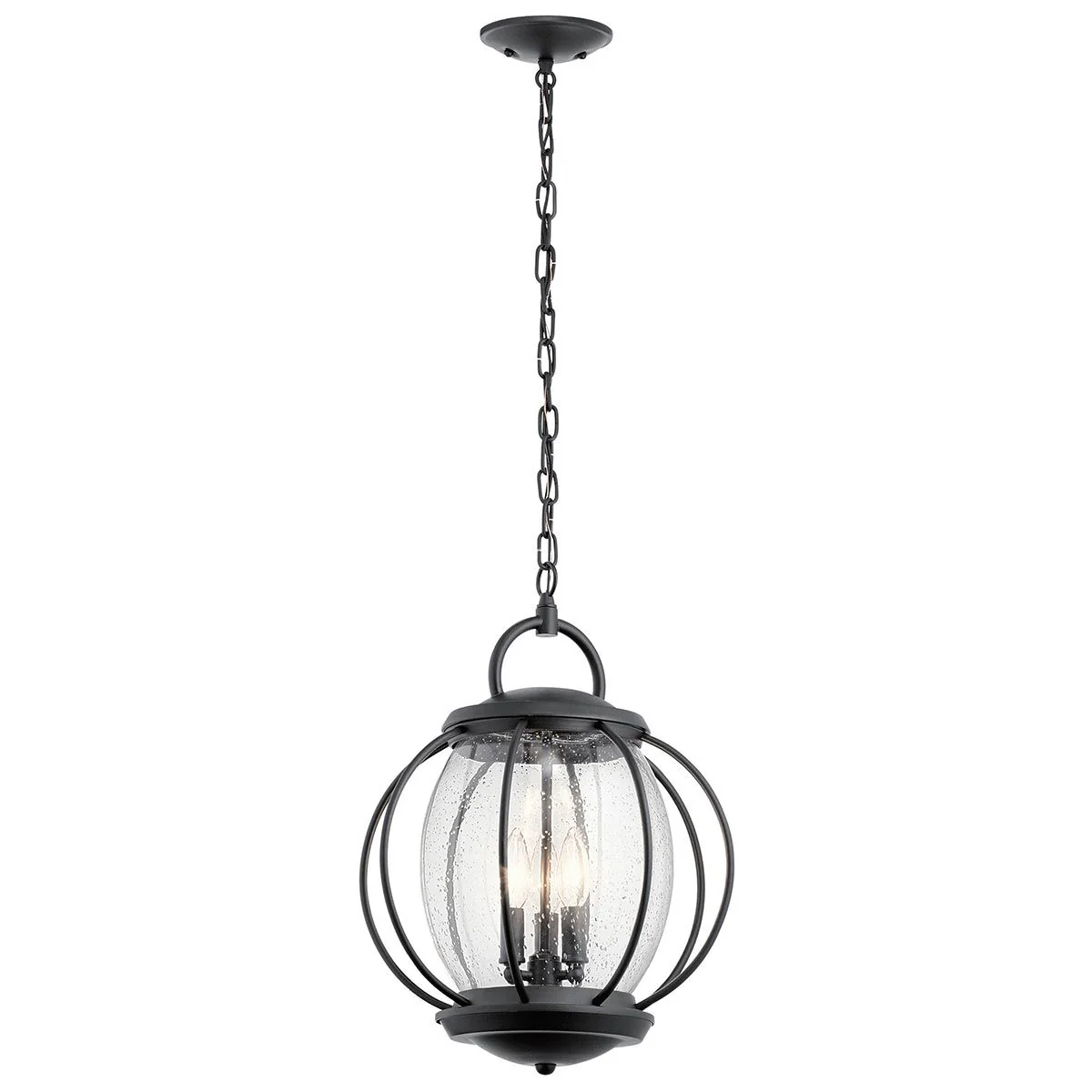 Vandalia 1/3Lt Chain Lantern - Textured Black IP44 E27 - Image 2