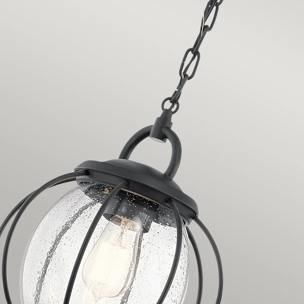 Vandalia 1/3Lt Chain Lantern - Textured Black IP44 E27 - Image 4