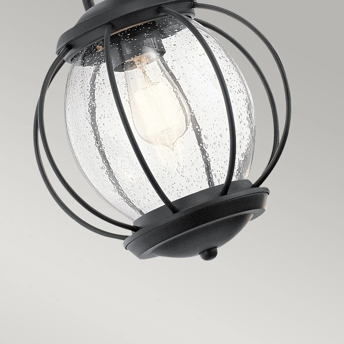 Vandalia 1/3Lt Chain Lantern - Textured Black IP44 E27 - Image 5
