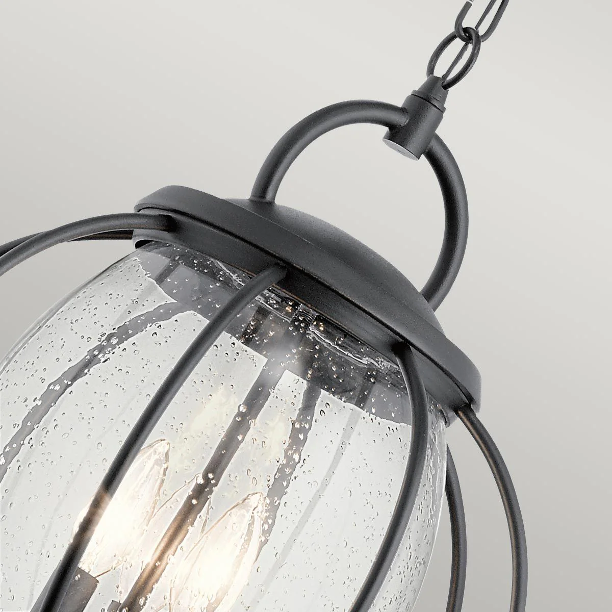 Vandalia 1/3Lt Chain Lantern - Textured Black IP44 E27 - Image 9