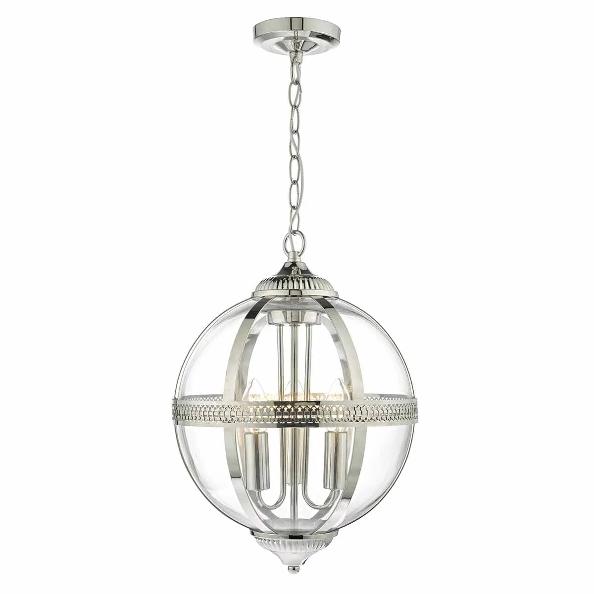Vanessa 3/5Lt Centre Ceiling Light -  Polished Nickel & Clear/Antique Brass & Clear Finish - Image 12
