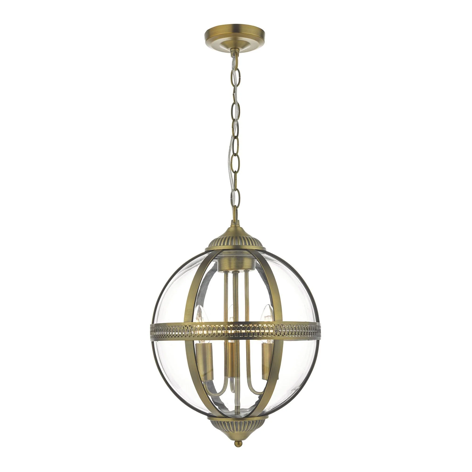 Vanessa 3/5Lt Centre Ceiling Light -  Polished Nickel & Clear/Antique Brass & Clear Finish - Image 3