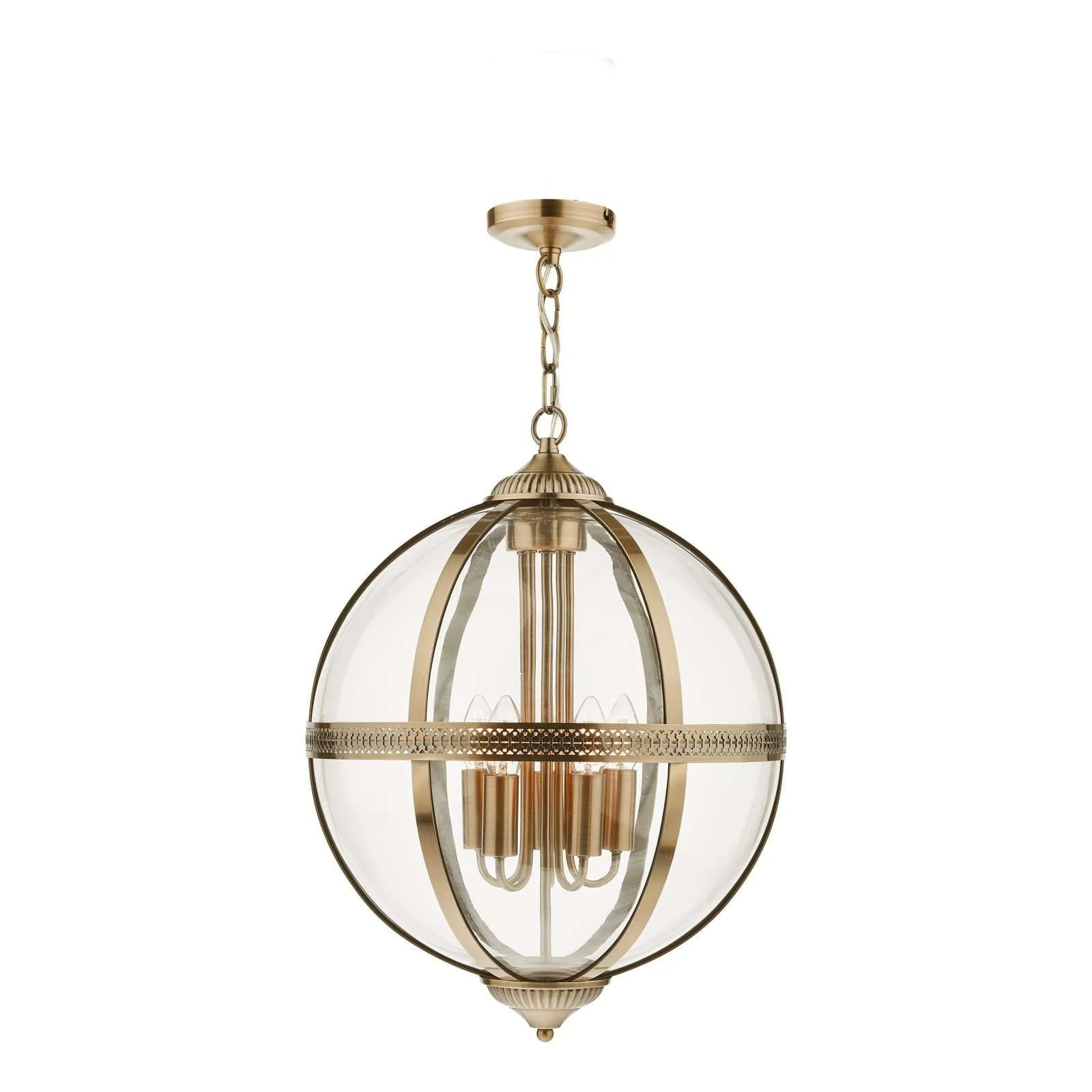 Vanessa 3/5Lt Centre Ceiling Light -  Polished Nickel & Clear/Antique Brass & Clear Finish - Image 5
