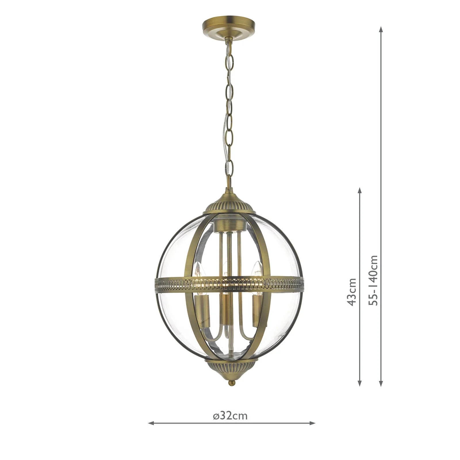 Vanessa 3/5Lt Centre Ceiling Light -  Polished Nickel & Clear/Antique Brass & Clear Finish - Image 7