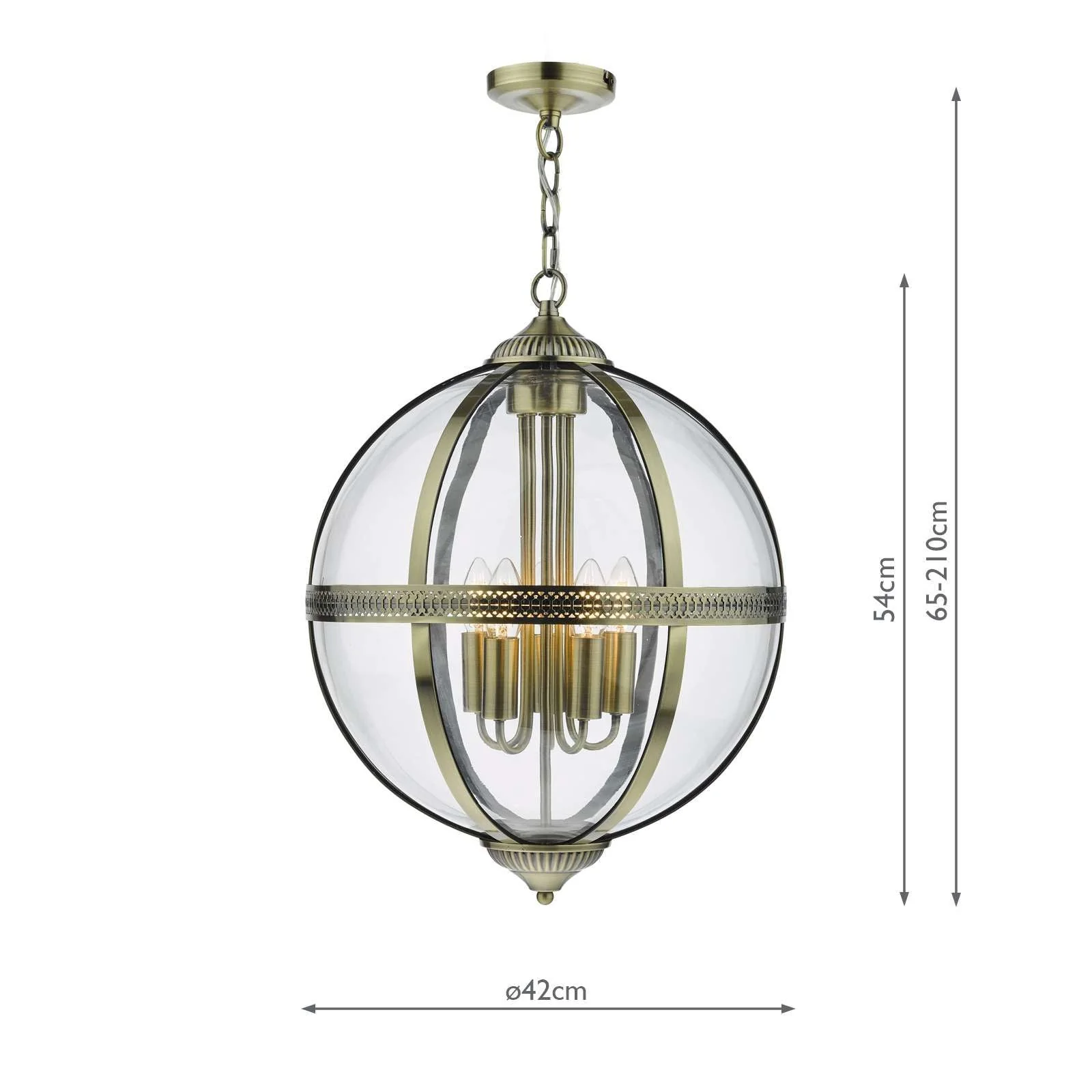 Vanessa 3/5Lt Centre Ceiling Light -  Polished Nickel & Clear/Antique Brass & Clear Finish - Image 9