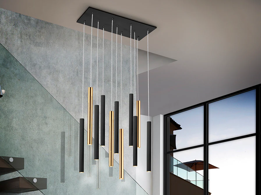 Varas Lamp 11Lt Ceiling Light- Gold/Black Finish - Image 2