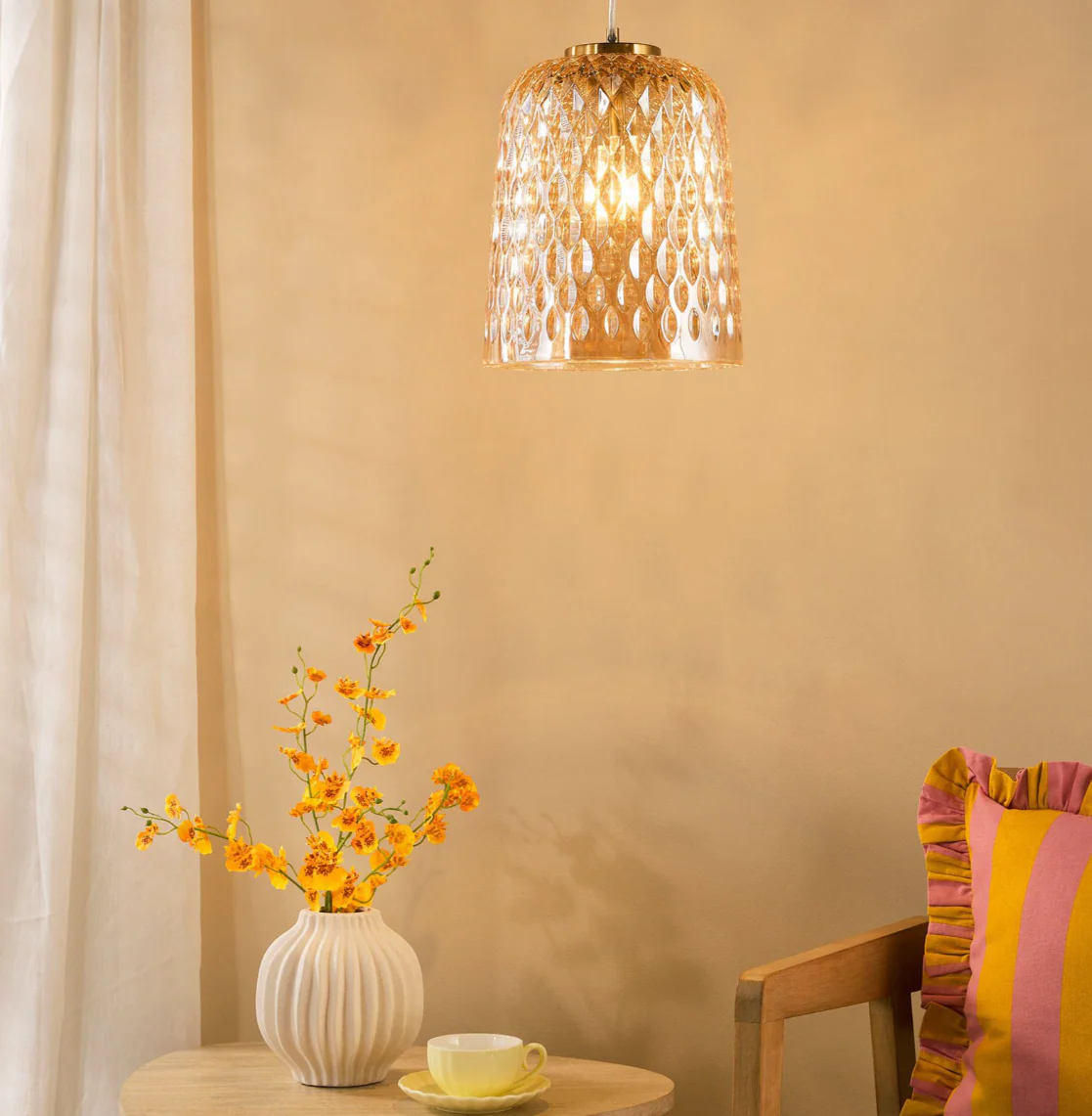 Varius Pendant Light- Natural Brass/ Matt Black Finishes - Image 5