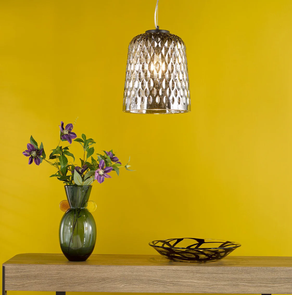 Varius Pendant Light- Natural Brass/ Matt Black Finishes - Image 7