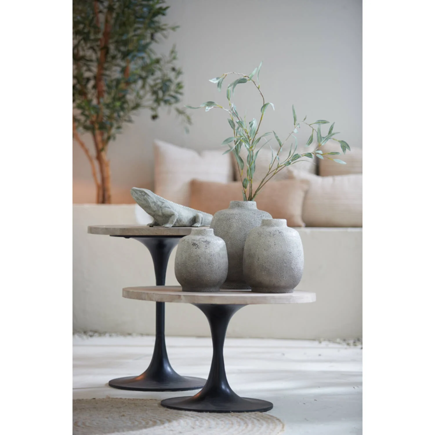 Vase deco Rayskin Light Grey - Image 2