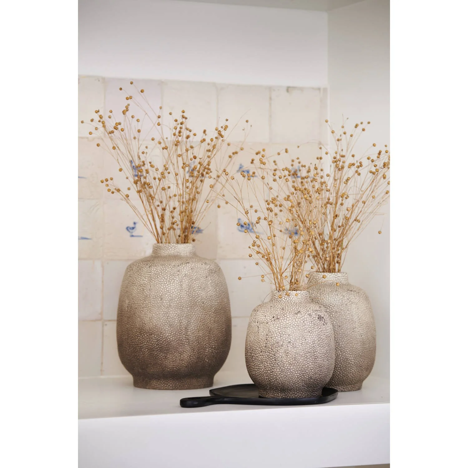 Vase deco Rayskin Light Grey - Image 3