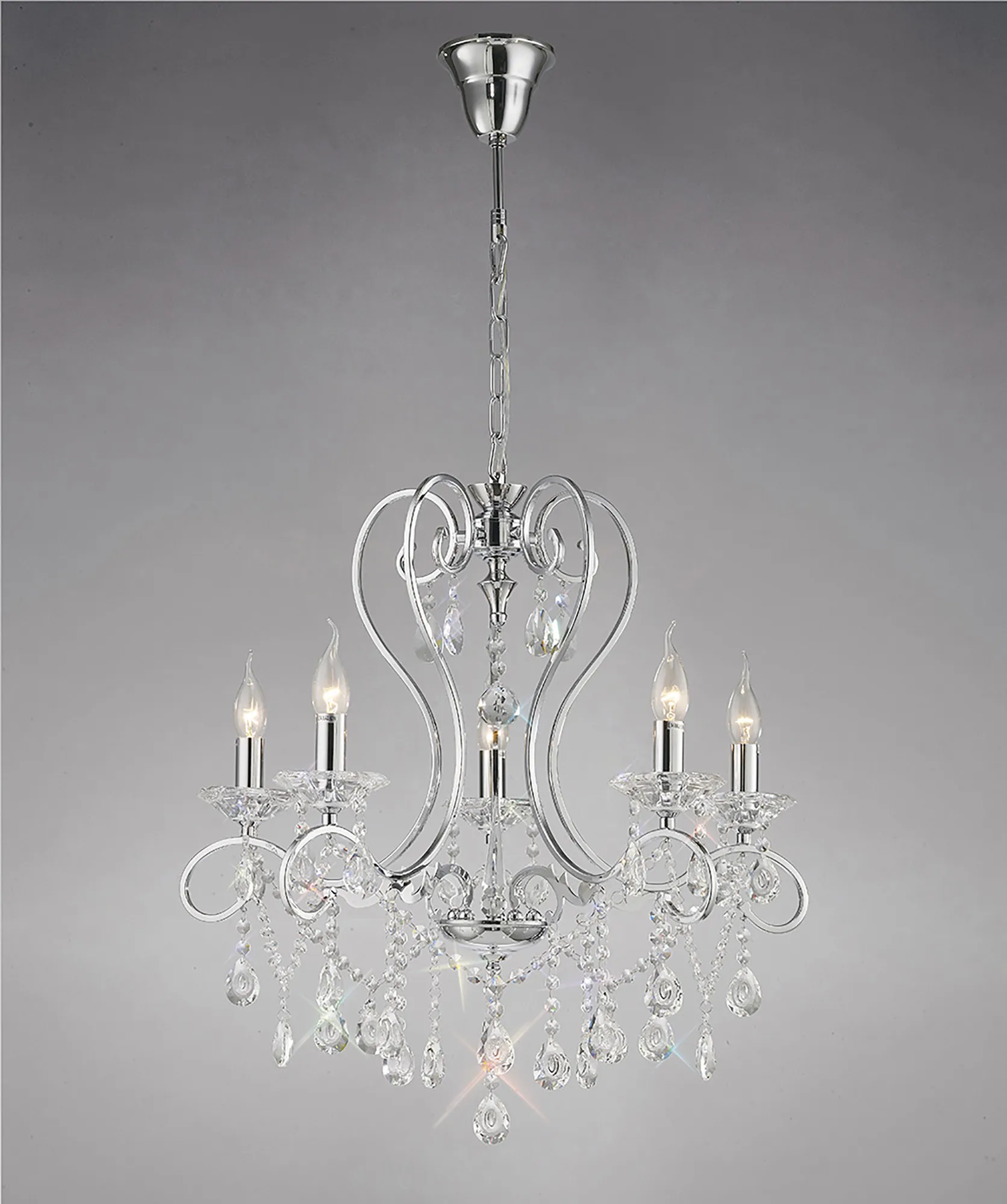 Vela 3/5/8Lt Crystal Chandelier - Chrome/Gold - Image 3