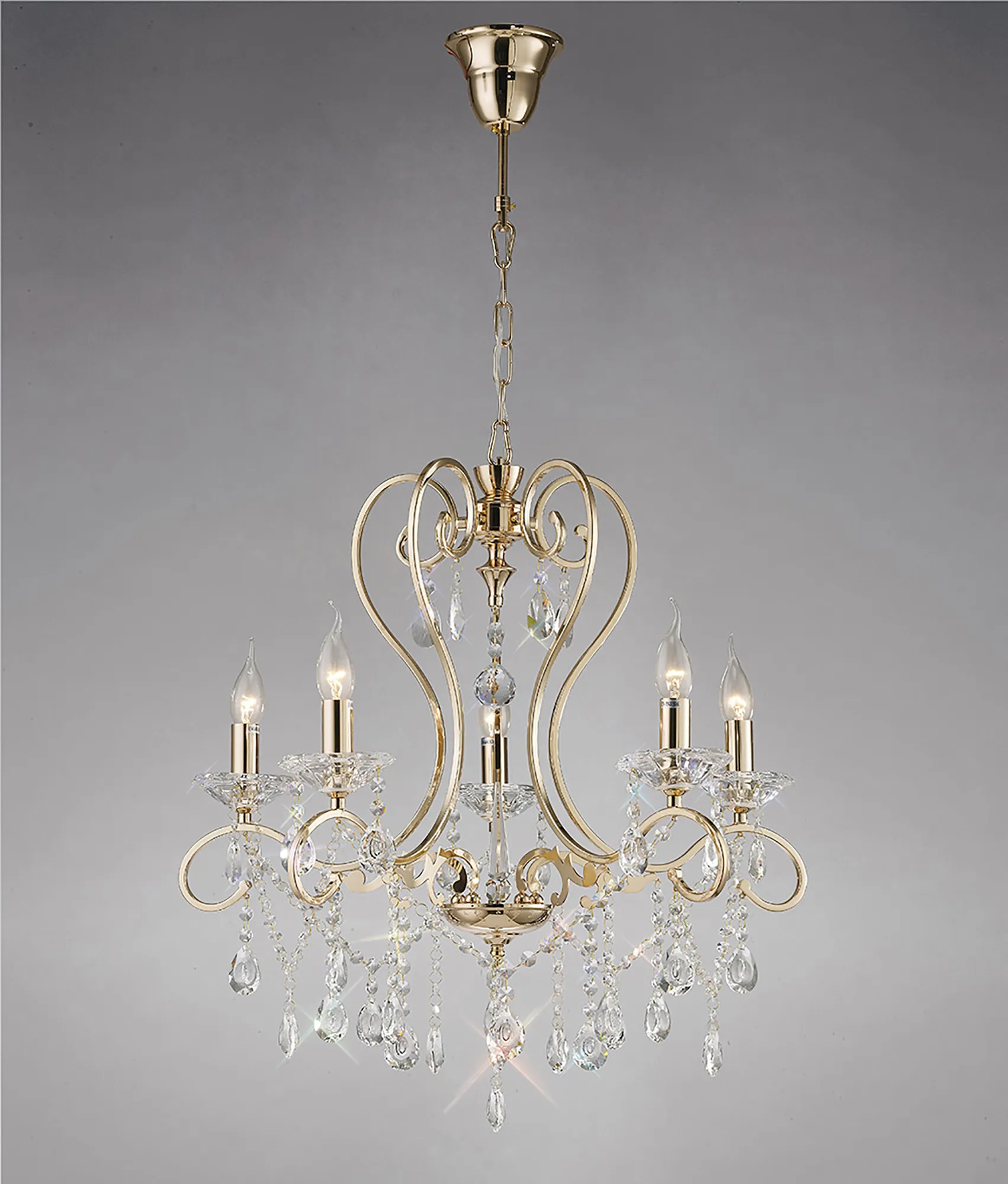 Vela 3/5/8Lt Crystal Chandelier - Chrome/Gold - Image 4