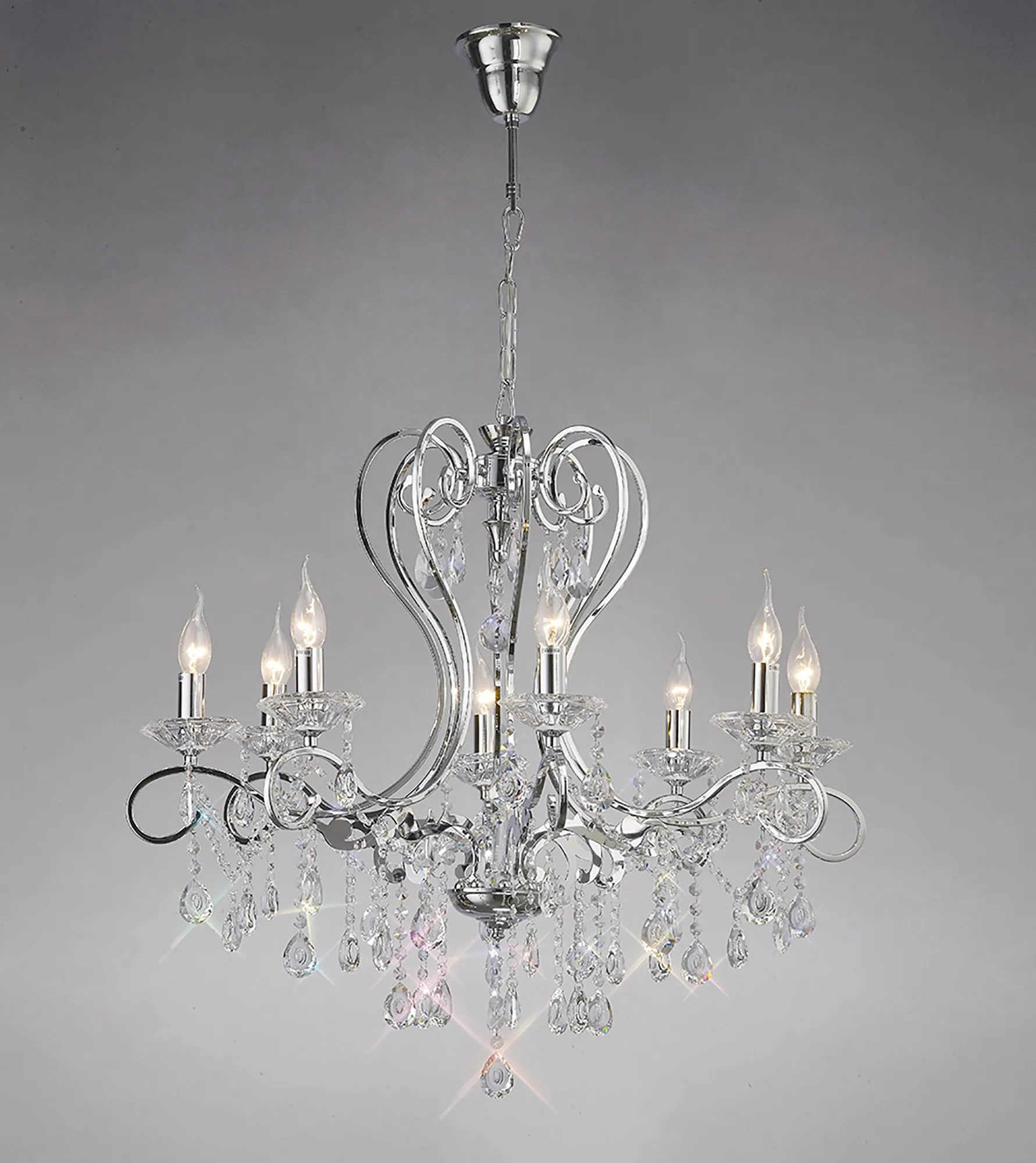 Vela 3/5/8Lt Crystal Chandelier - Chrome/Gold - Image 5
