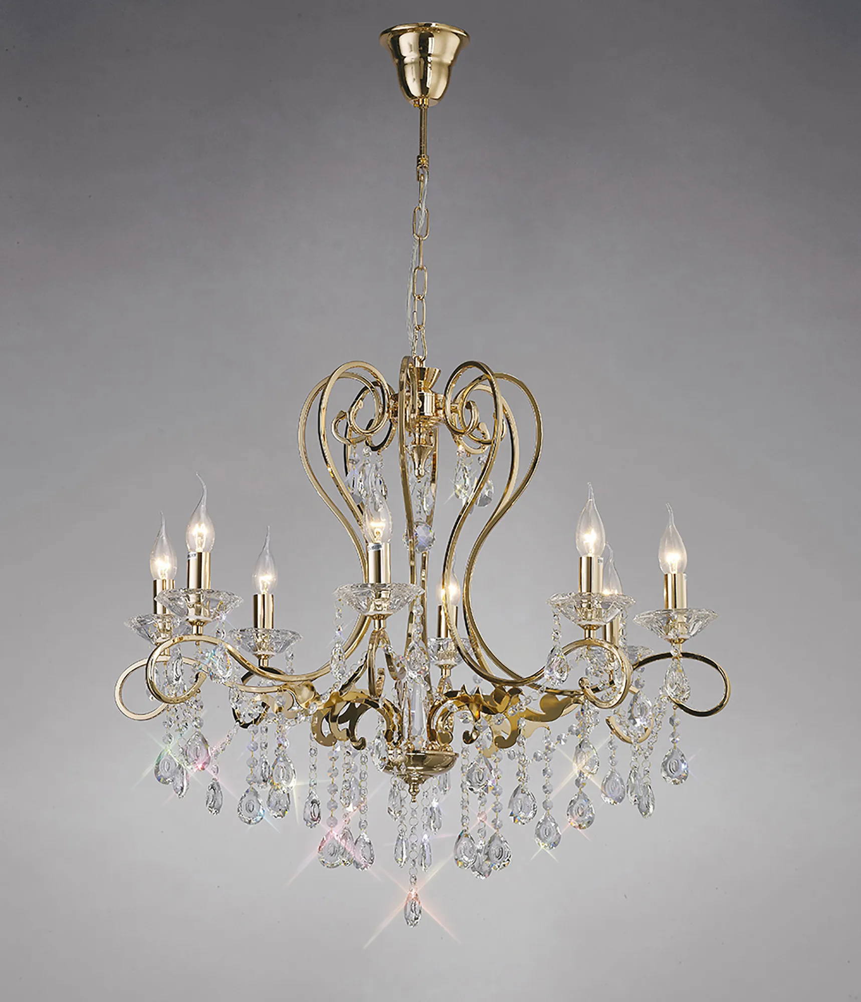 Vela 3/5/8Lt Crystal Chandelier - Chrome/Gold - Image 6