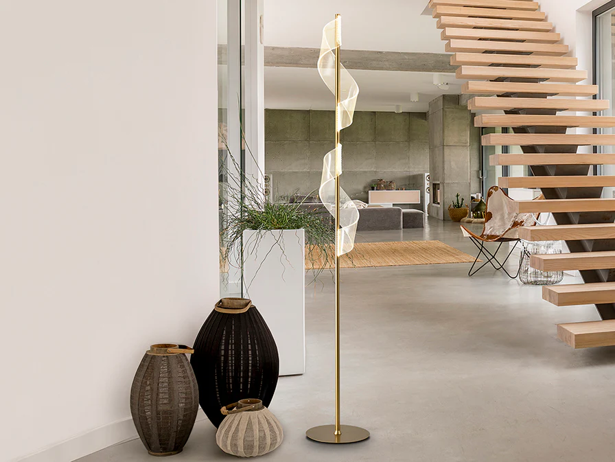 Velas LED Floor Lamp- Gold Finish - Image 2