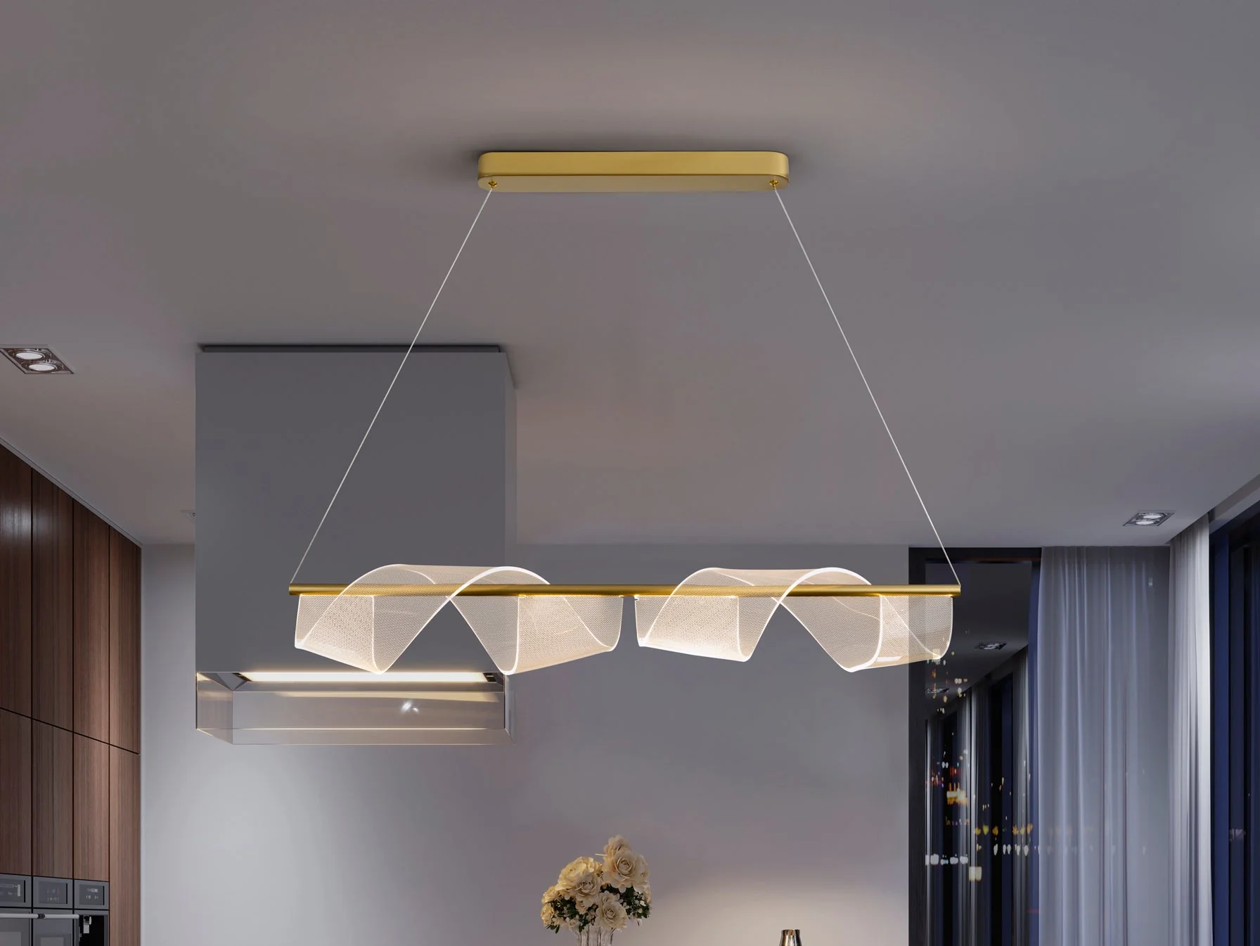 Velas LED Linear Pendant - Matt Gold - Image 2