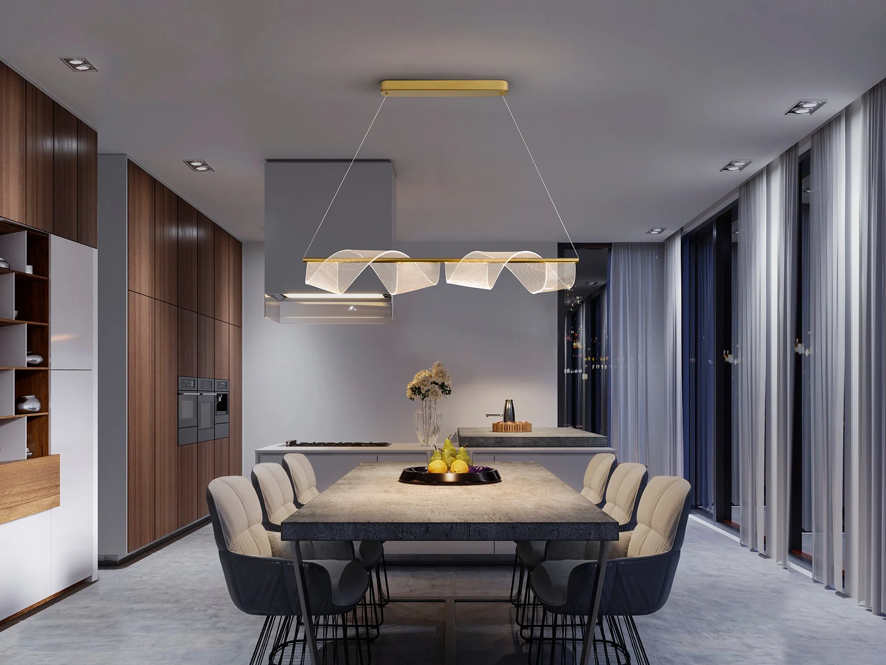 Velas LED Linear Pendant - Matt Gold - Image 3