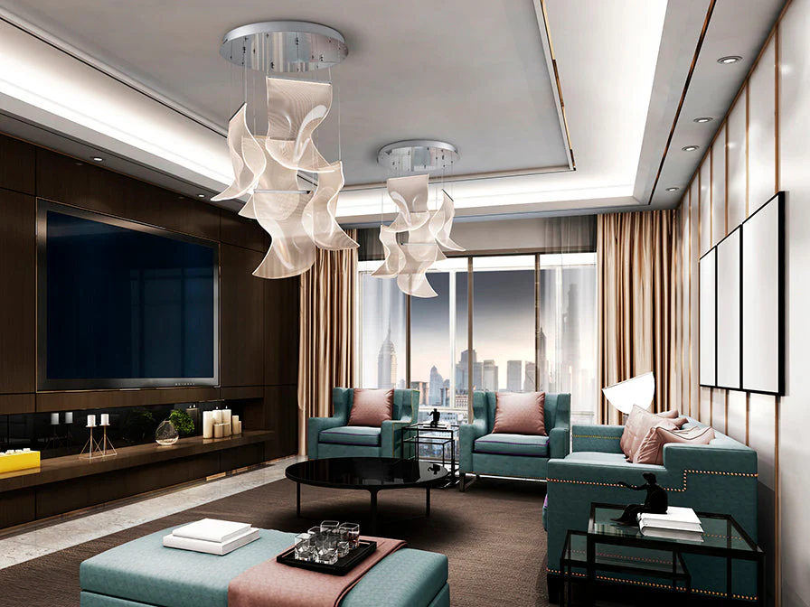 VELOS II - Chrome/Rose Gold Lamp 5/13Lt Ip20 Integrated Led - Image 9