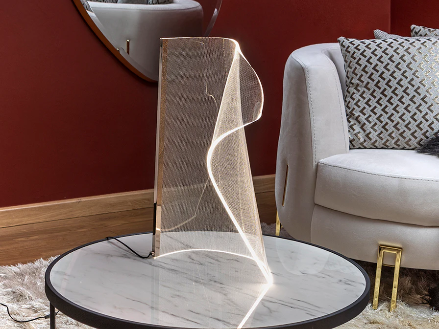 Velos II Table Lamp- Chrome/ Rose Gold Finishes - Image 4