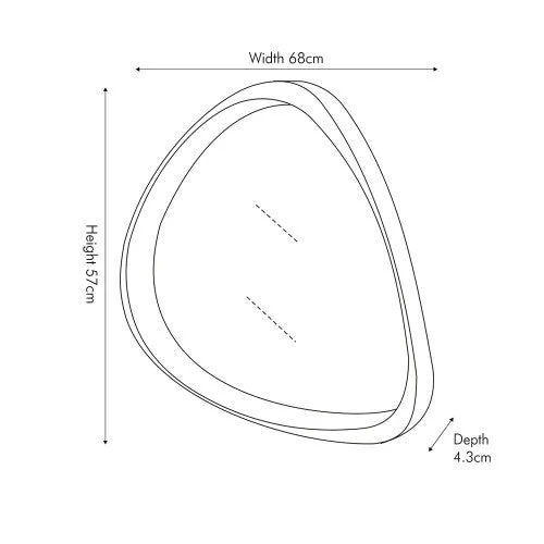 Veneer Curved Wall Mirror - Grey Oak Finish - Image 5
