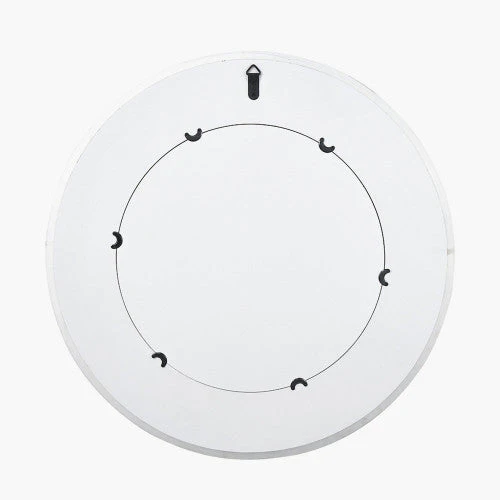 Veneer Round Wall Mirror - White Marble Finish - Image 4
