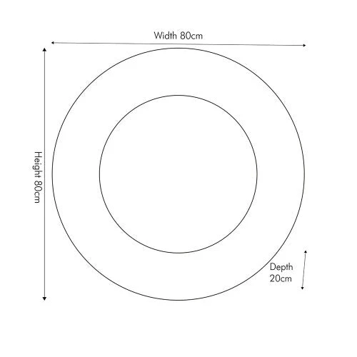 Veneer Round Wall Mirror - White Marble Finish - Image 8