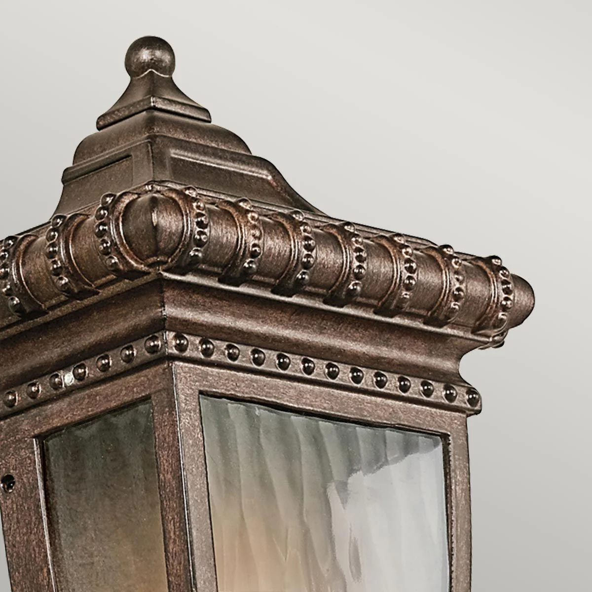 Venetian Rain 1 Light Half Wall Lantern - Brushed Bronze E14 IP44 - Image 2