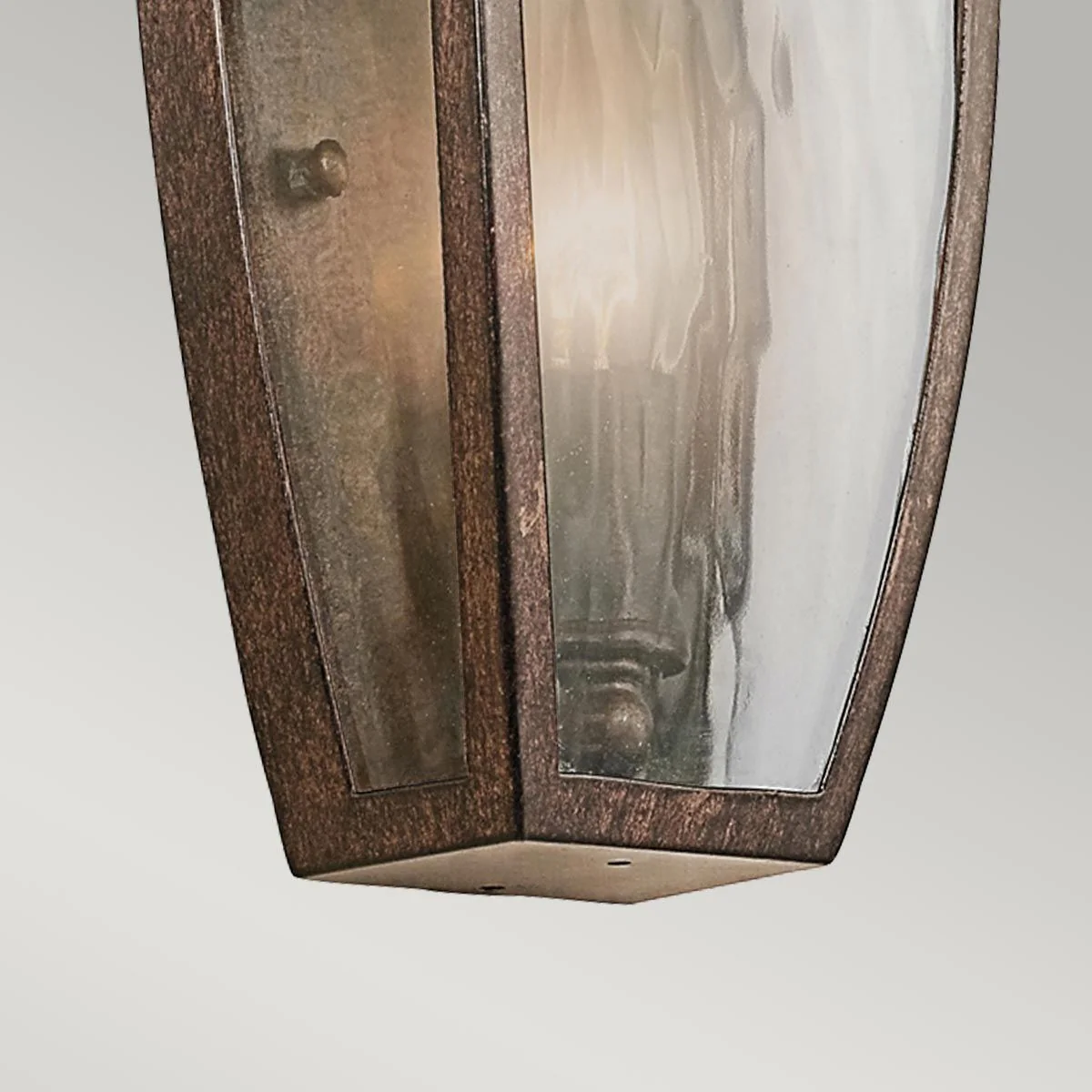 Venetian Rain 1 Light Half Wall Lantern - Brushed Bronze E14 IP44 - Image 3