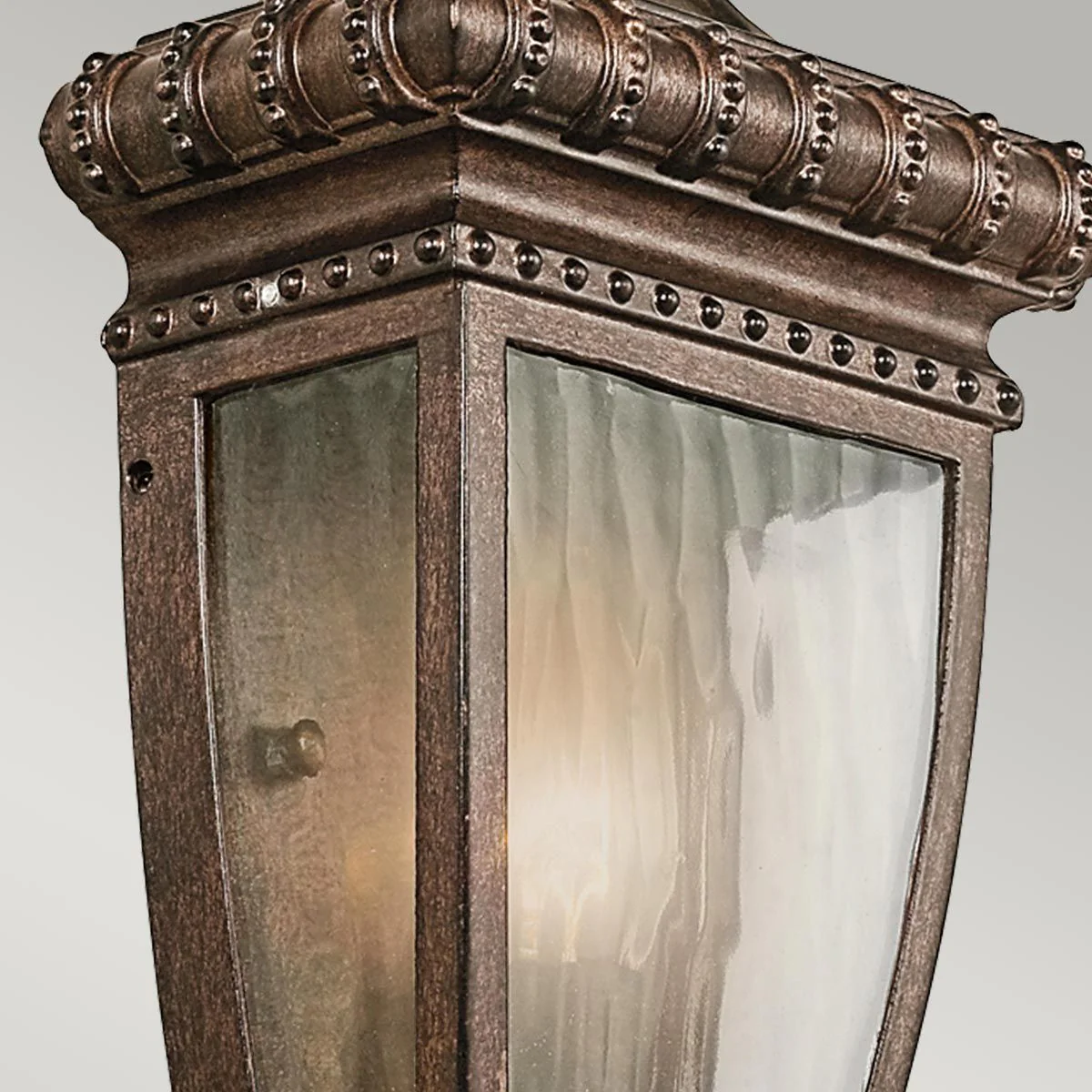 Venetian Rain 1 Light Half Wall Lantern - Brushed Bronze E14 IP44 - Image 4