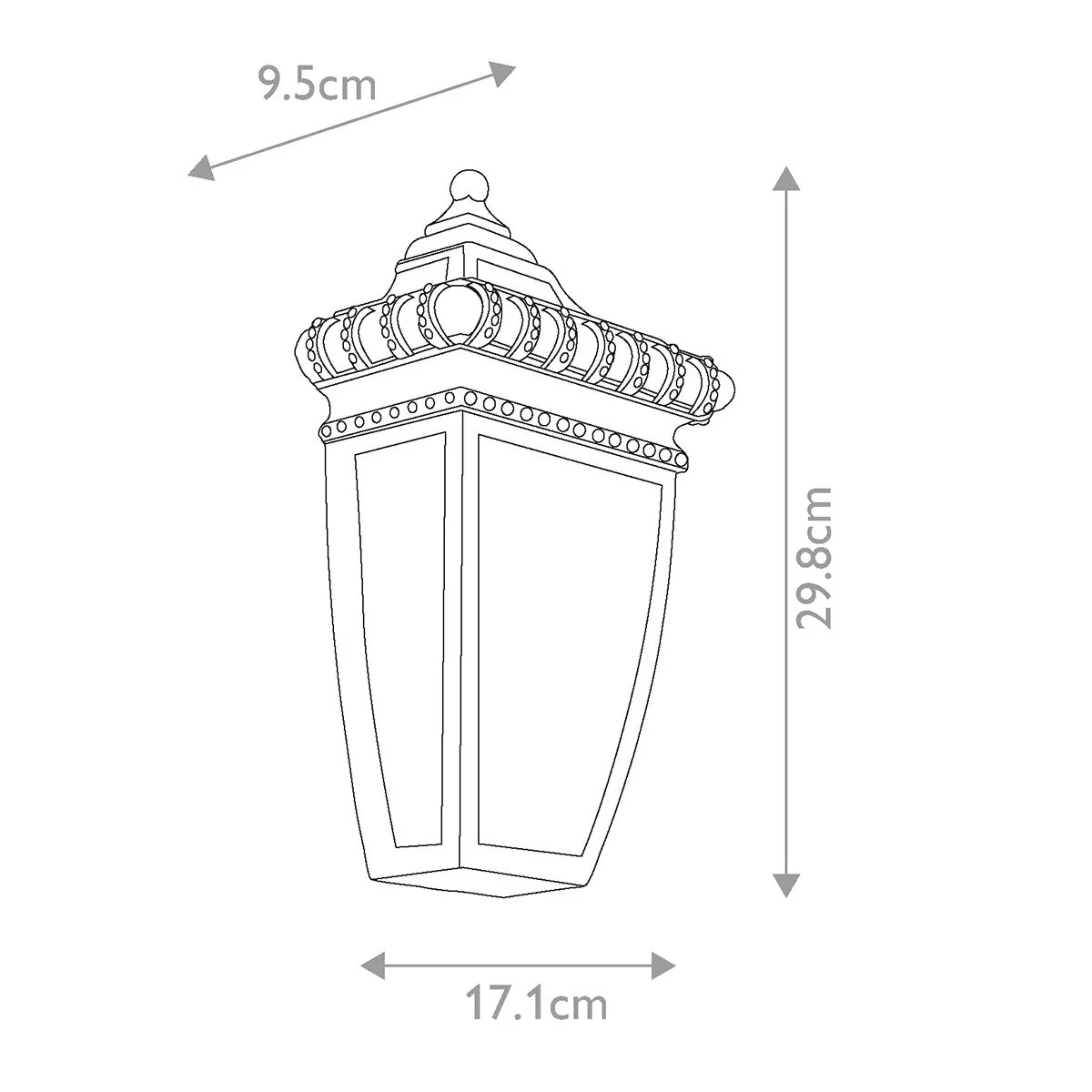 Venetian Rain 1 Light Half Wall Lantern - Brushed Bronze E14 IP44 - Image 5