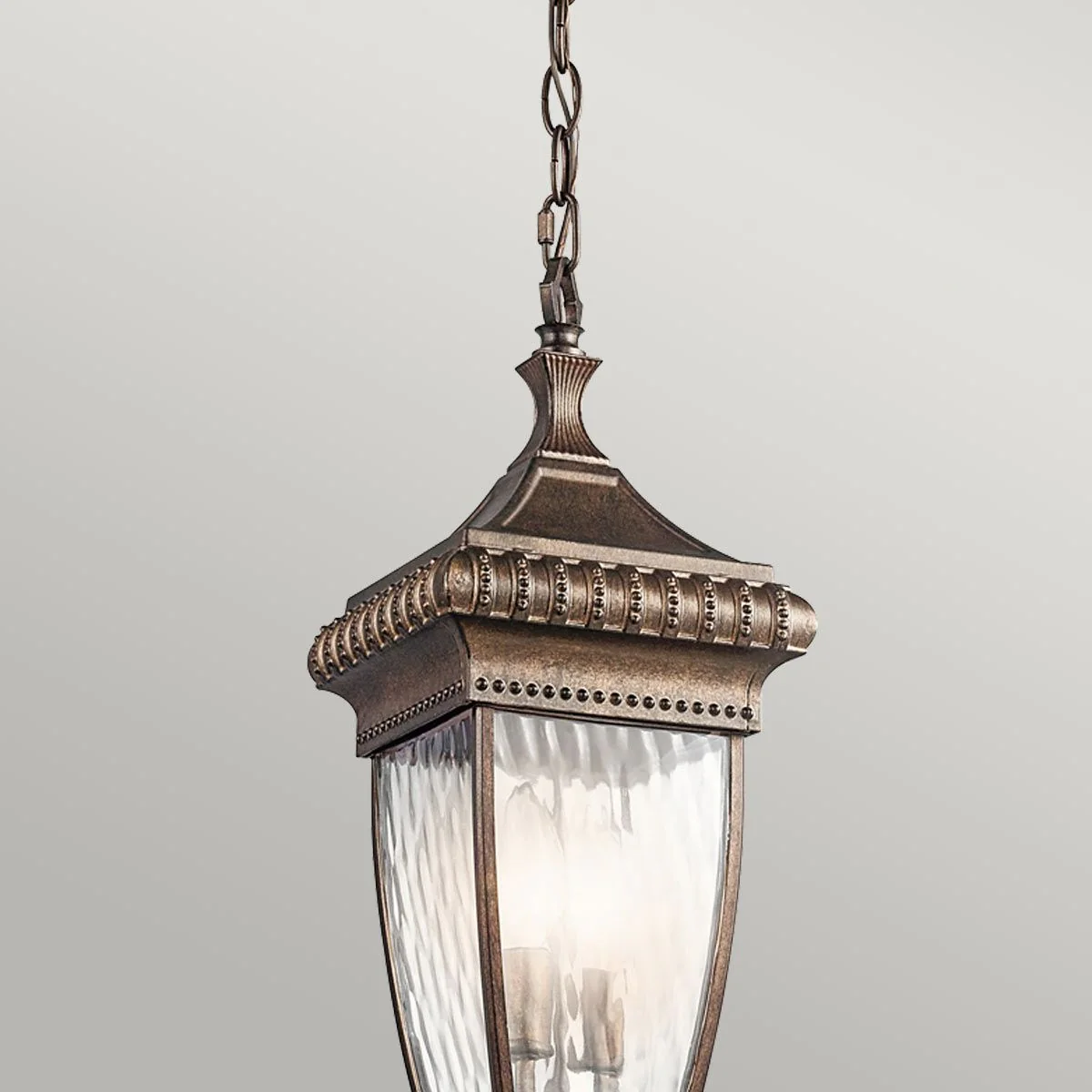 Venetian Rain 2 Light Chain Lantern - Brushed Bronze IP23 E14 - Image 2